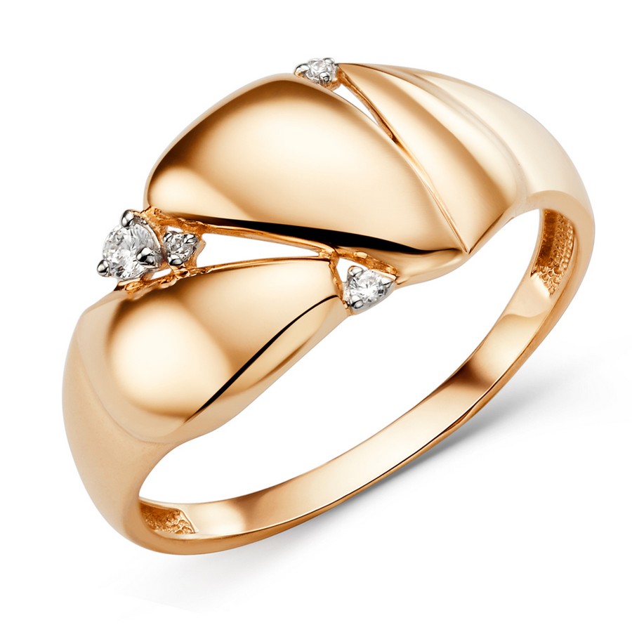 Кольцо, золото, фианит, 011661-1102